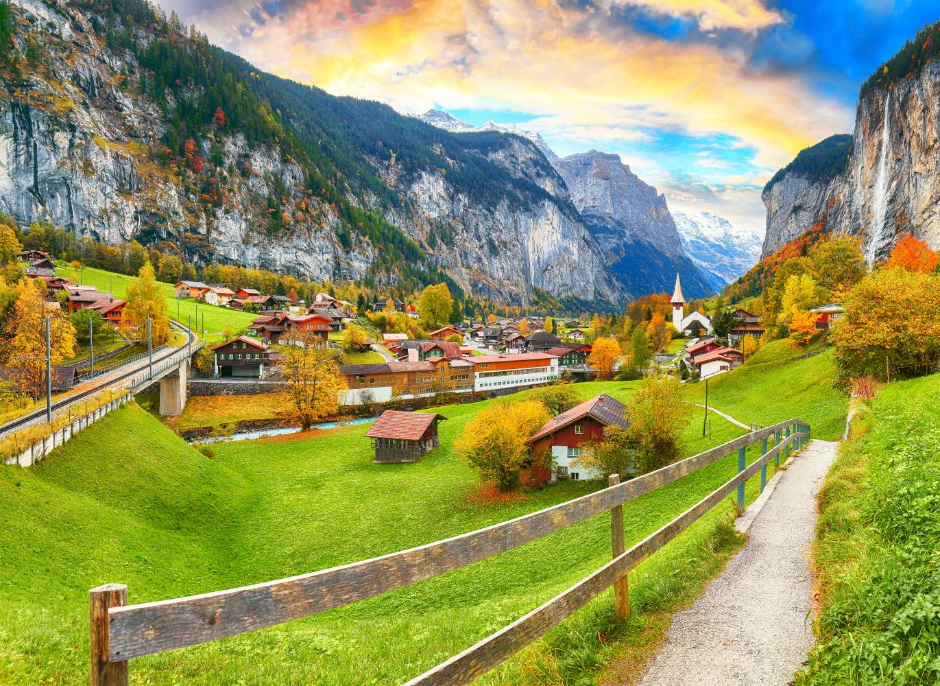 라우터브루넨 마을  Lauterbrunnen